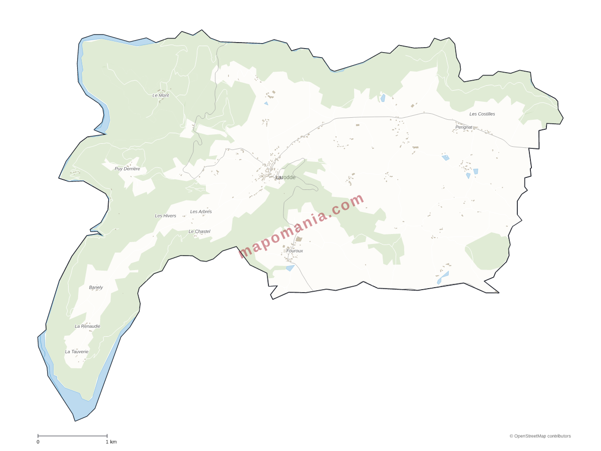 Carte de Larodde à personnaliser