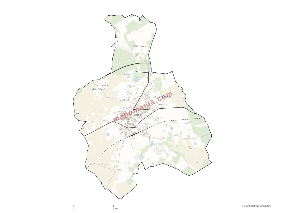Carte de Lezoux à personnaliser