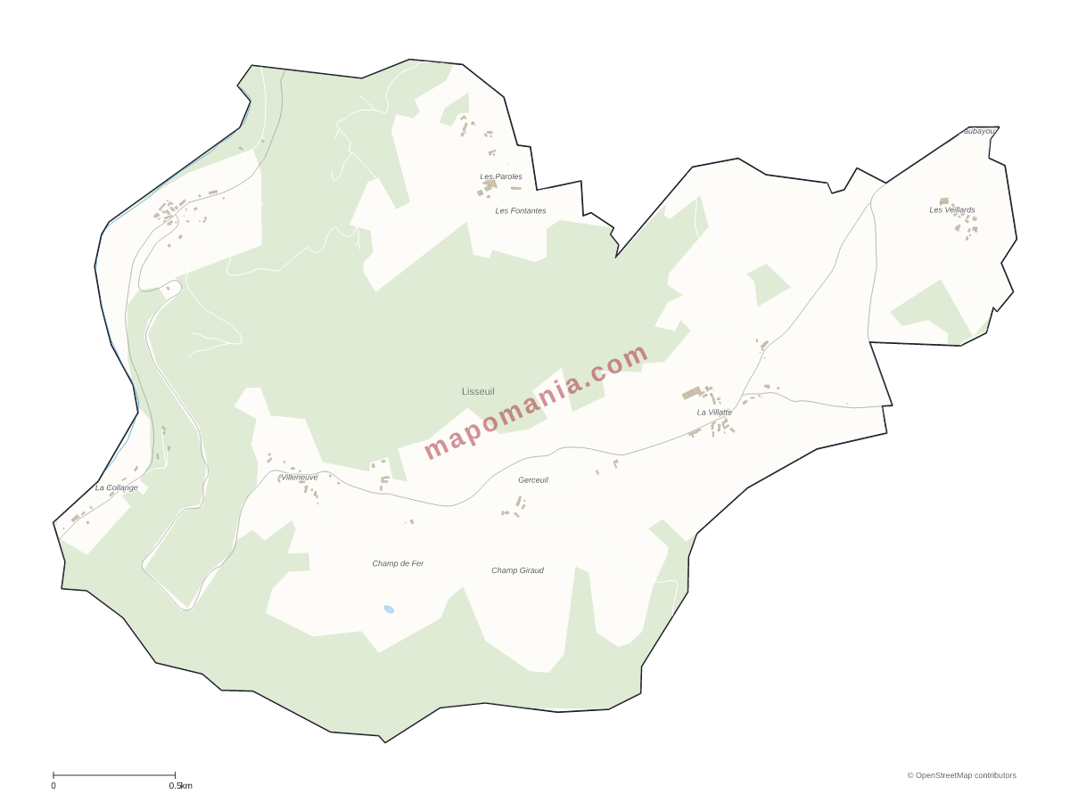 Carte de Lisseuil à personnaliser