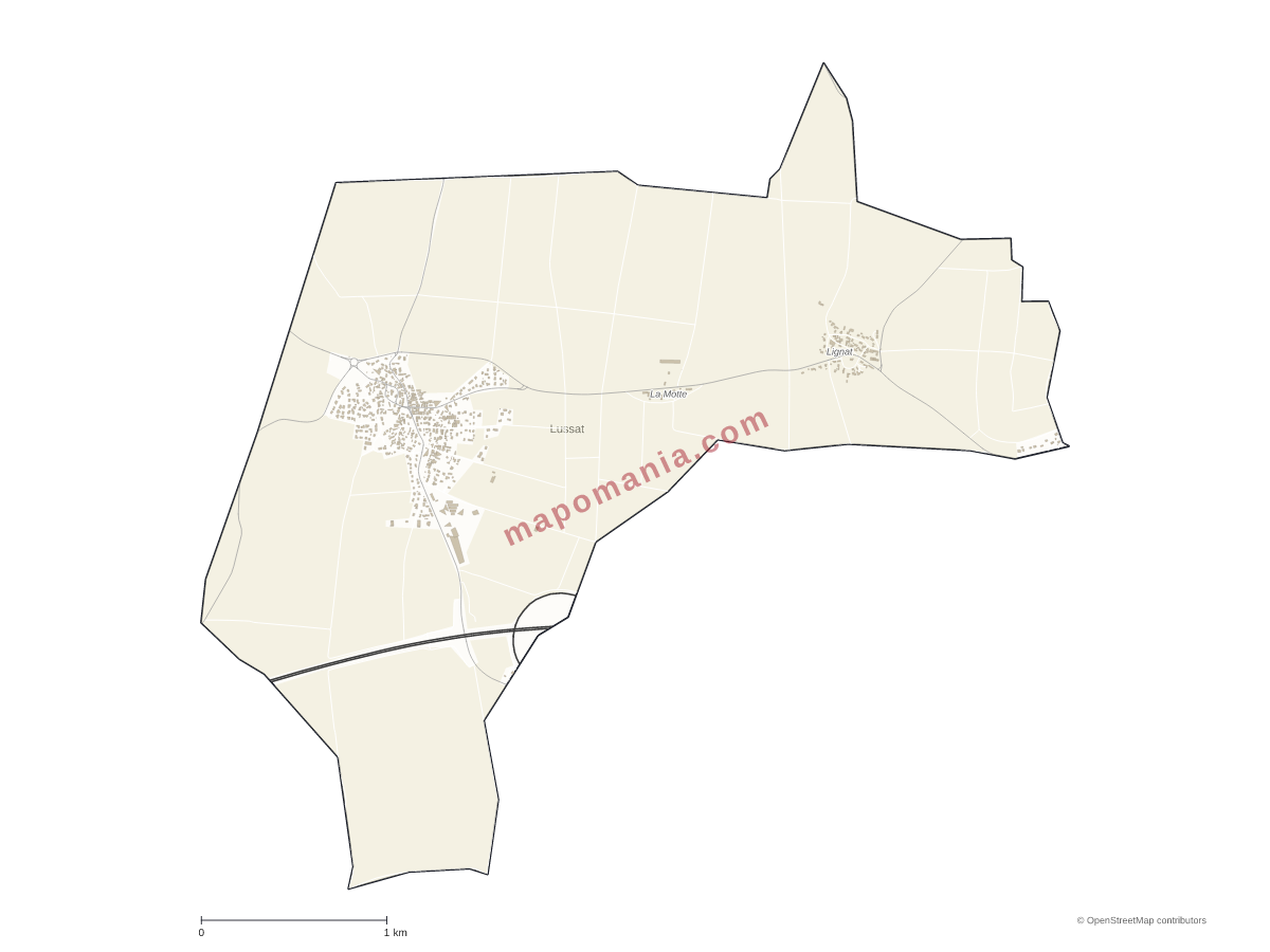 Carte de Lussat à personnaliser