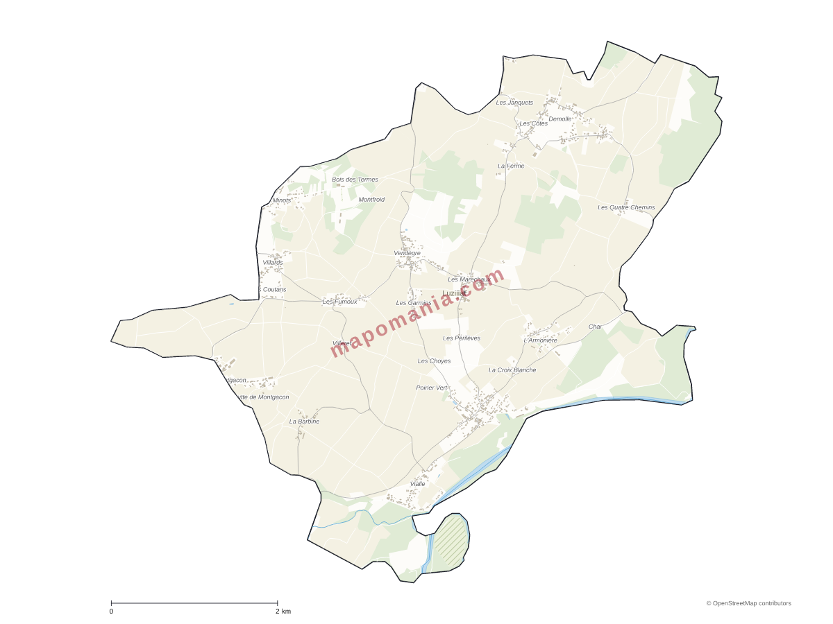 Carte de Luzillat à personnaliser