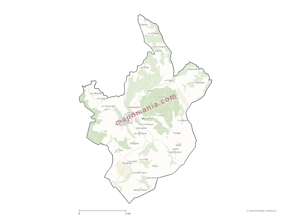 Carte de Manglieu à personnaliser