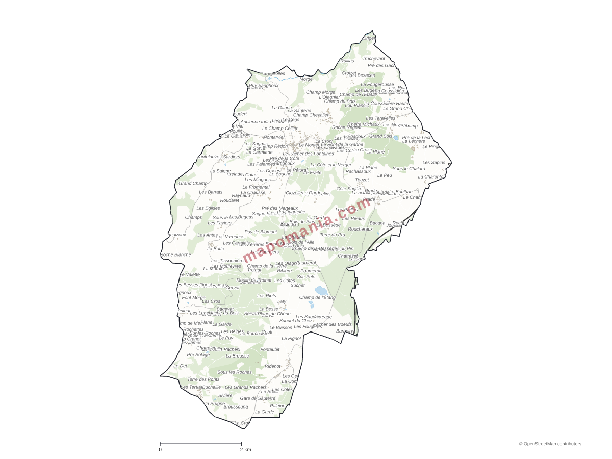 Carte de Manzat à personnaliser