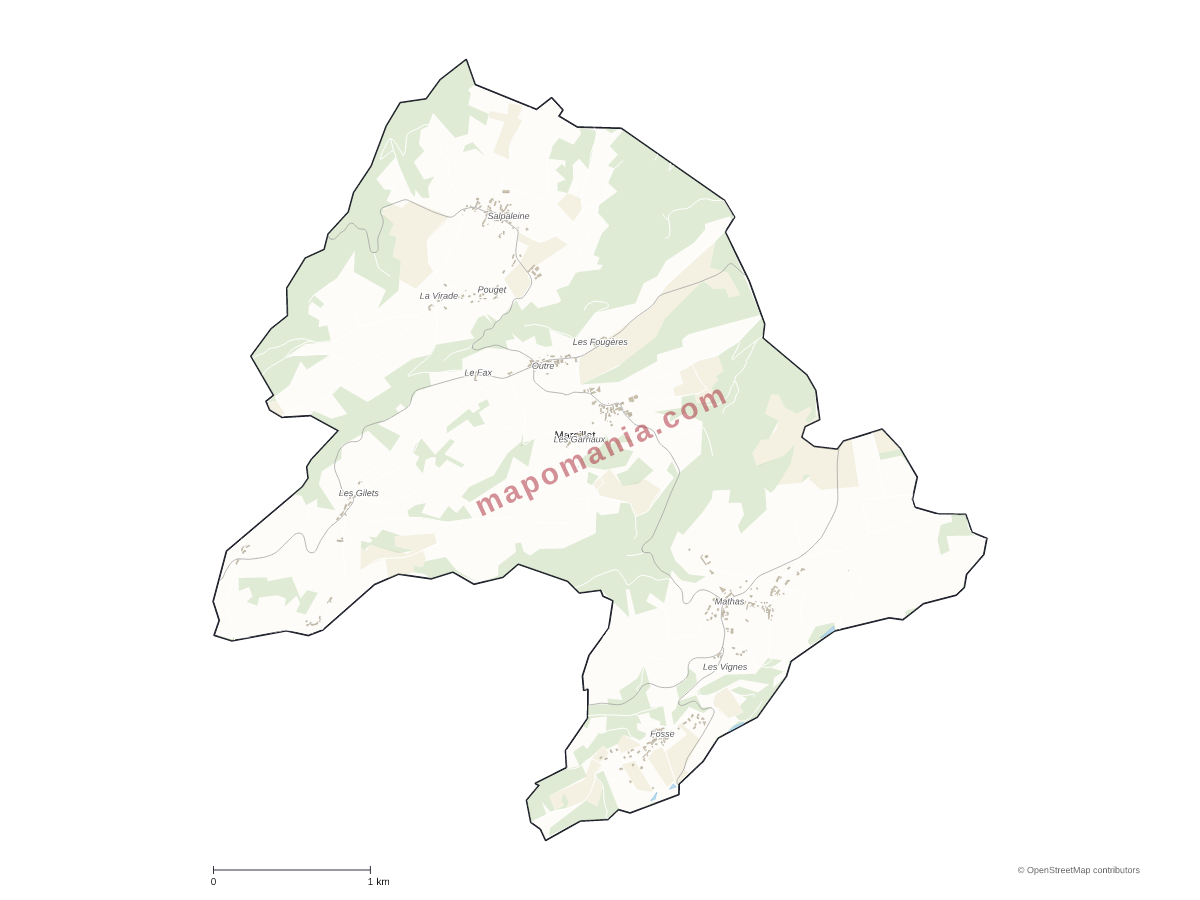 Carte de Marcillat à personnaliser
