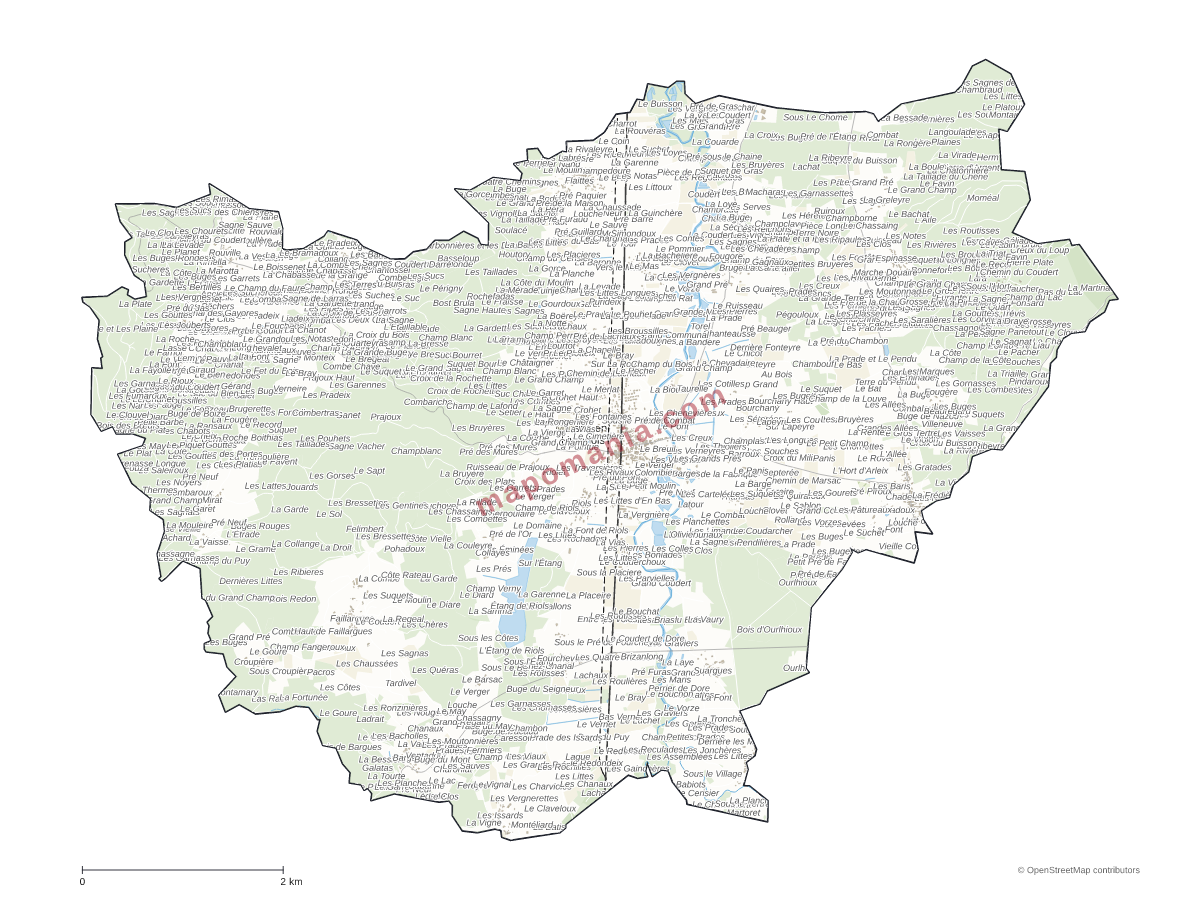 Carte de Marsac-en-Livradois à personnaliser