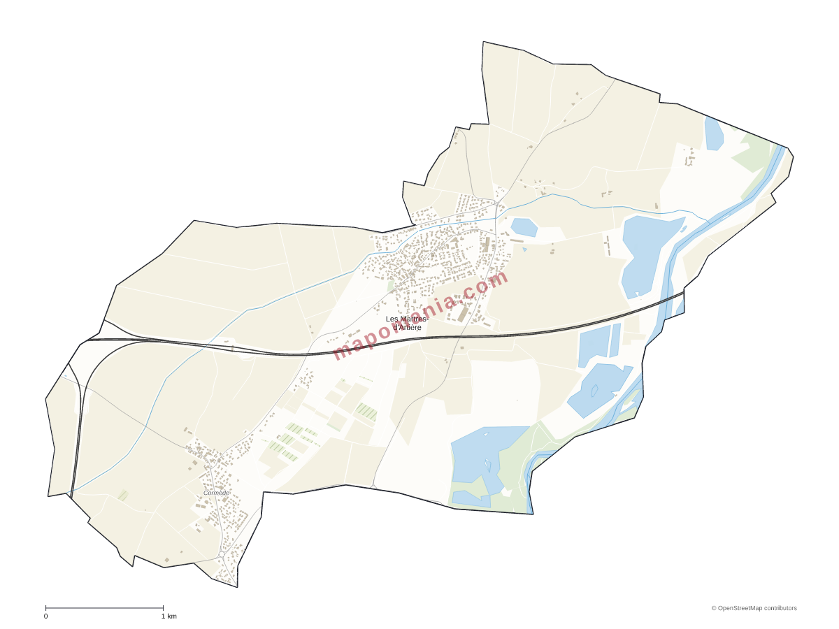 Carte de Les Martres-d'Artière à personnaliser