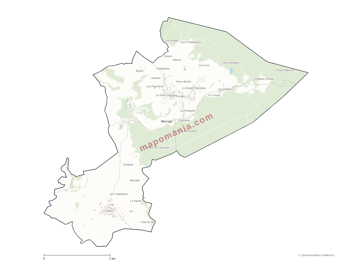 Carte de Mazaye à personnaliser