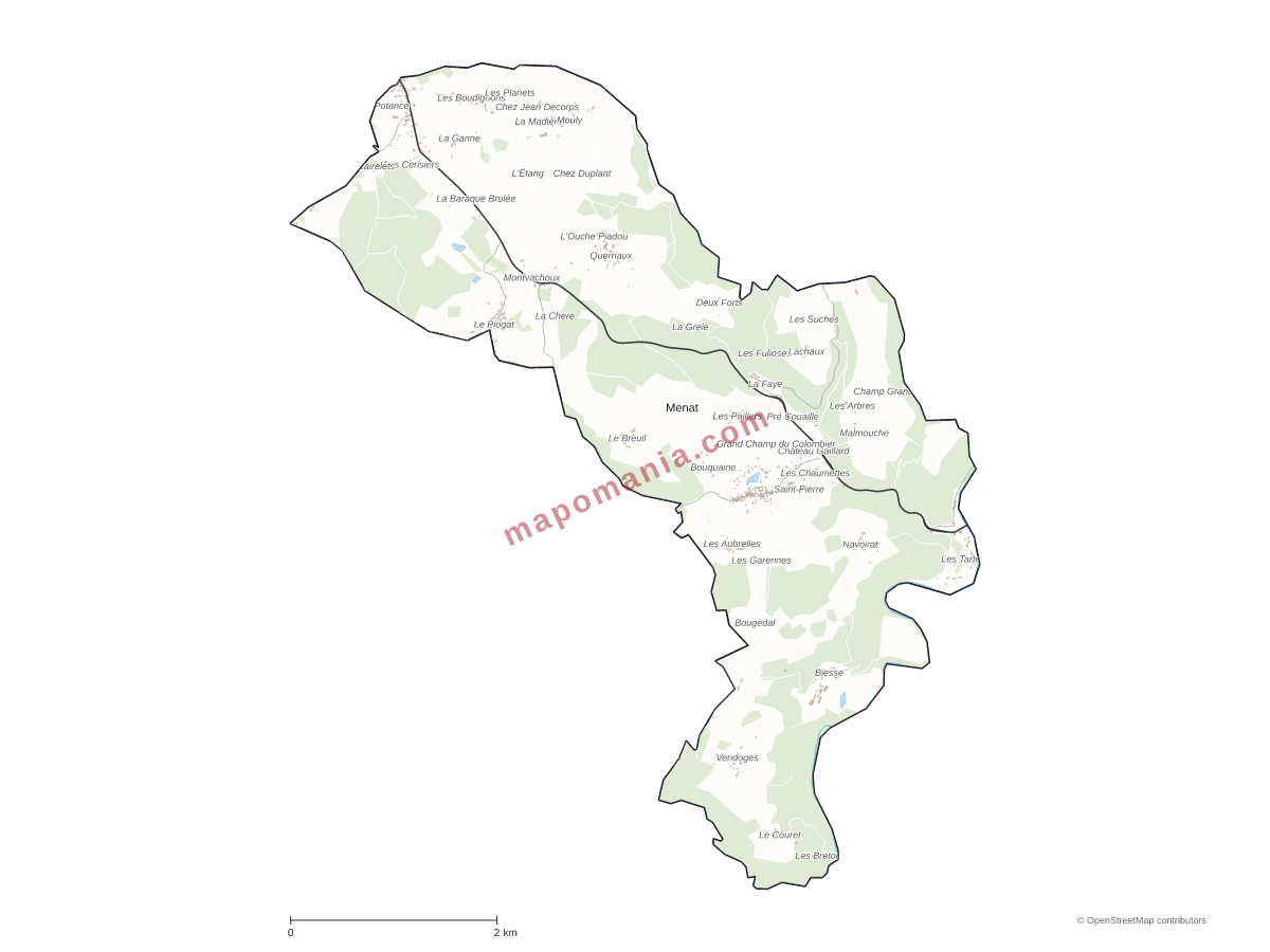 Carte de Menat à personnaliser