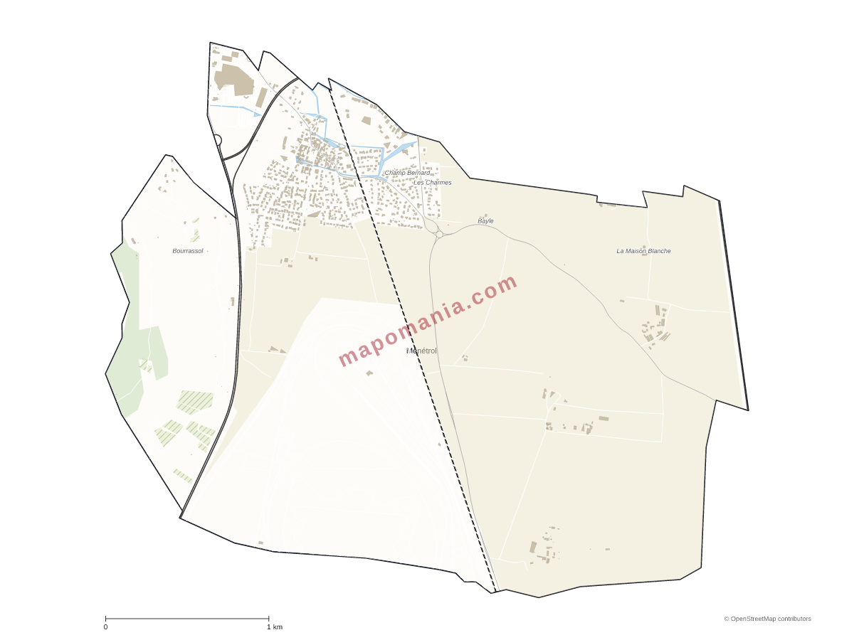 Carte de Ménétrol à personnaliser