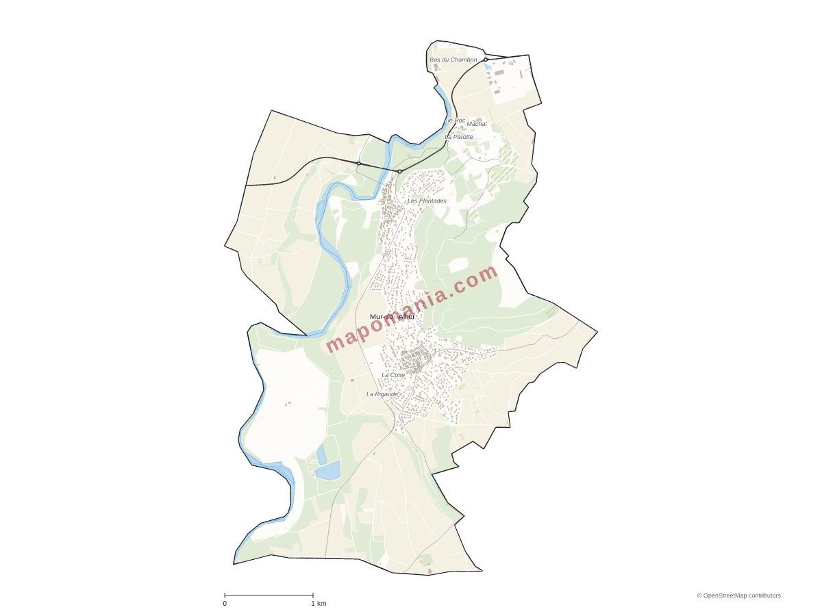 Carte de Mur-sur-Allier à personnaliser
