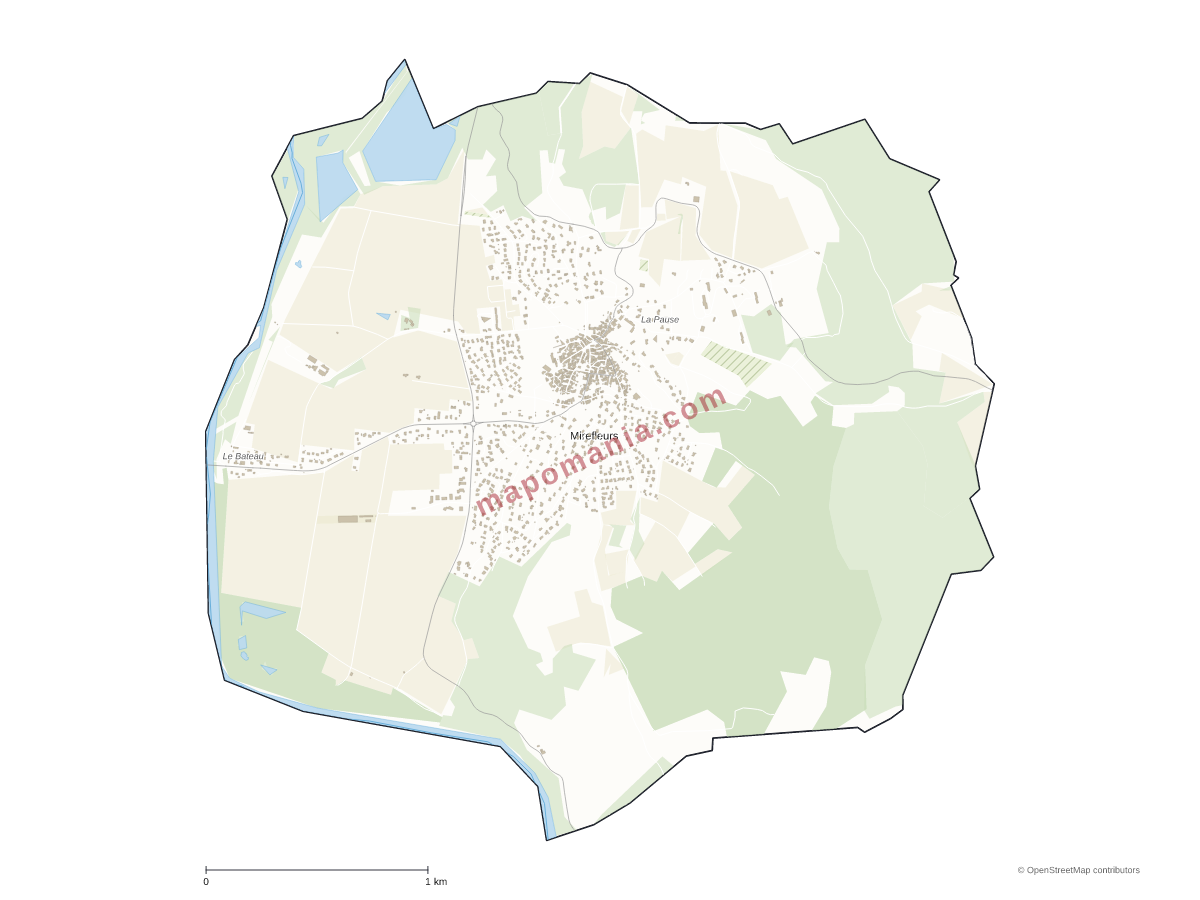 Carte de Mirefleurs à personnaliser