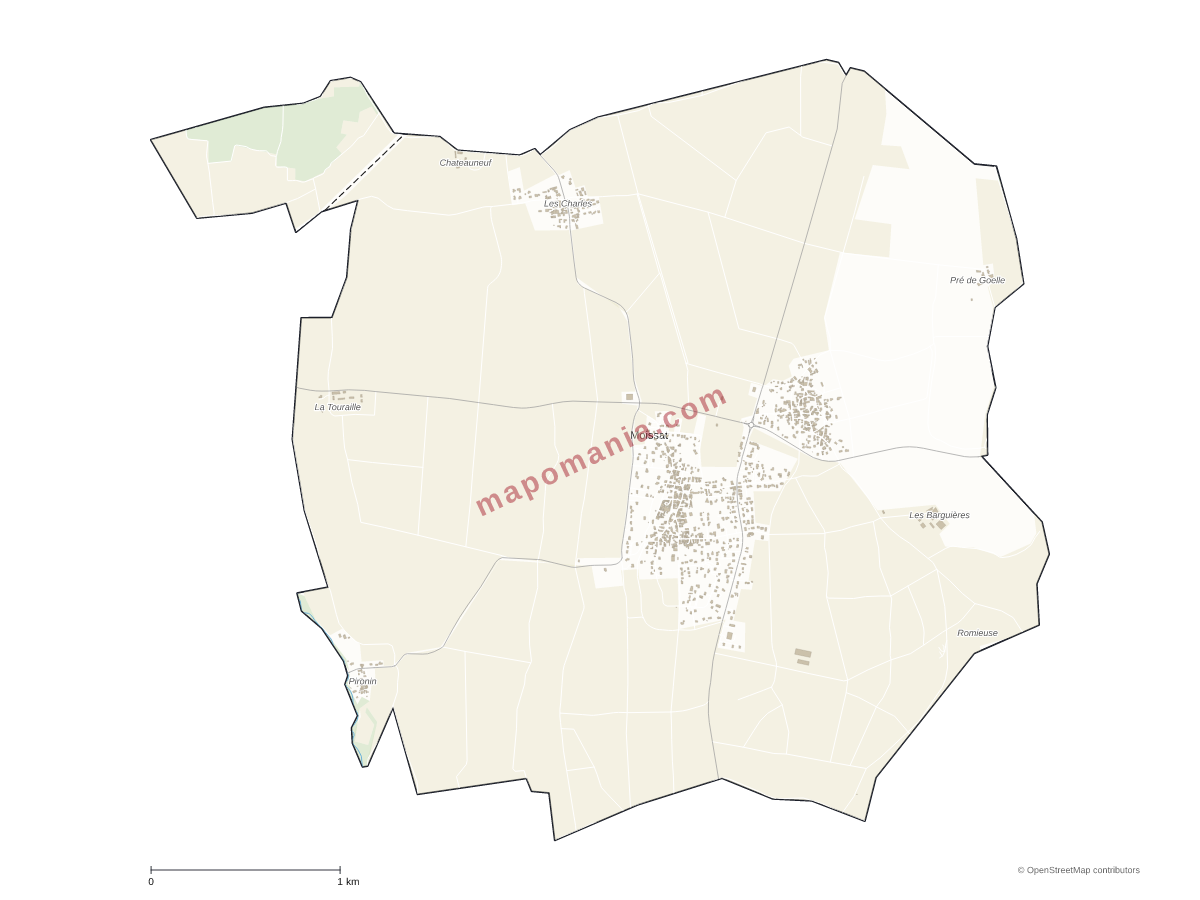 Carte de Moissat à personnaliser