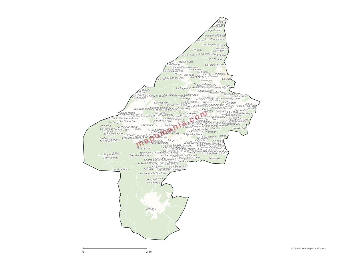 Carte de Le Monestier à personnaliser