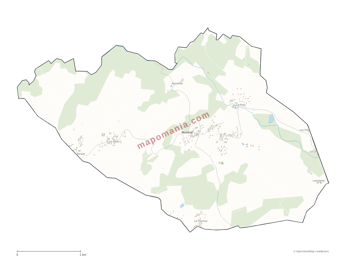 Carte de Montcel à personnaliser