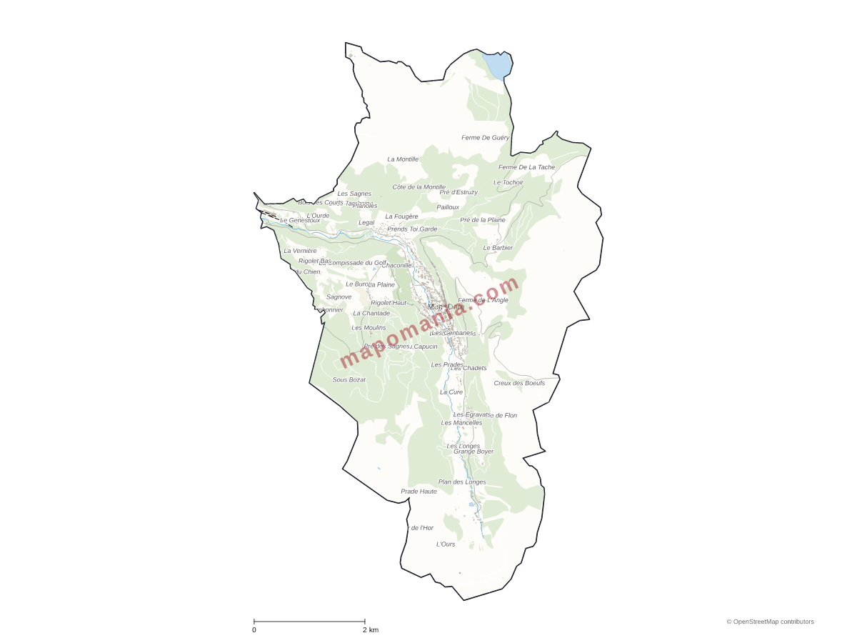 Carte de Mont-Dore à personnaliser