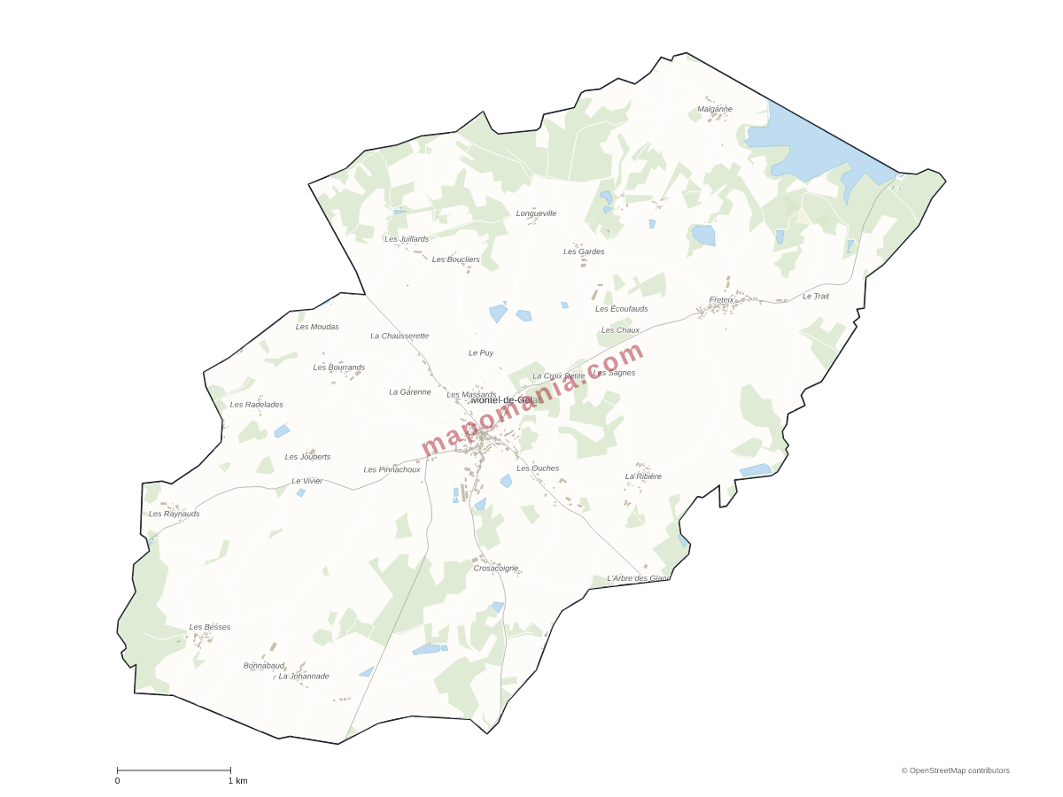 Carte de Montel-de-Gelat à personnaliser