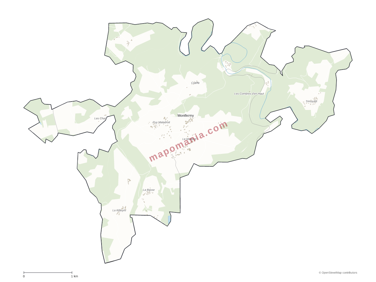 Carte de Montfermy à personnaliser