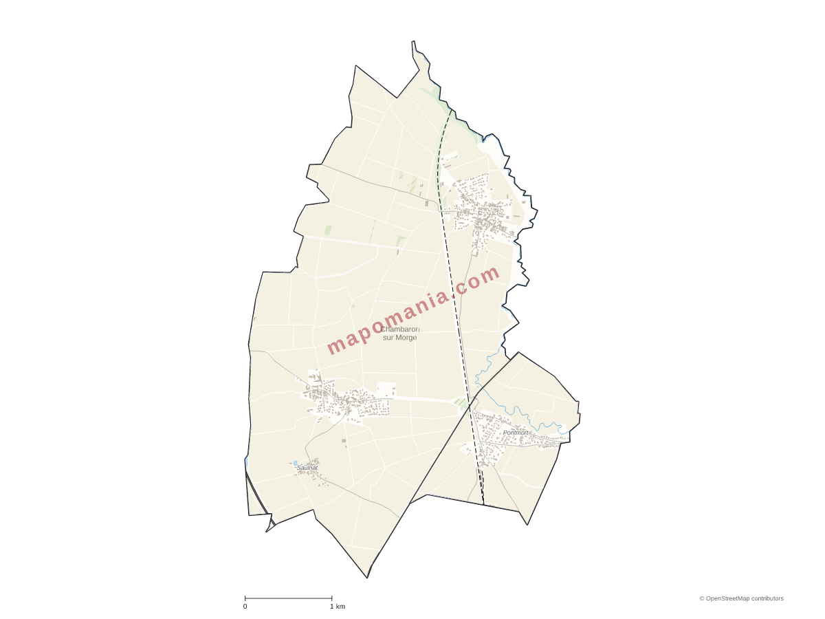 Carte de Chambaron sur Morge à personnaliser