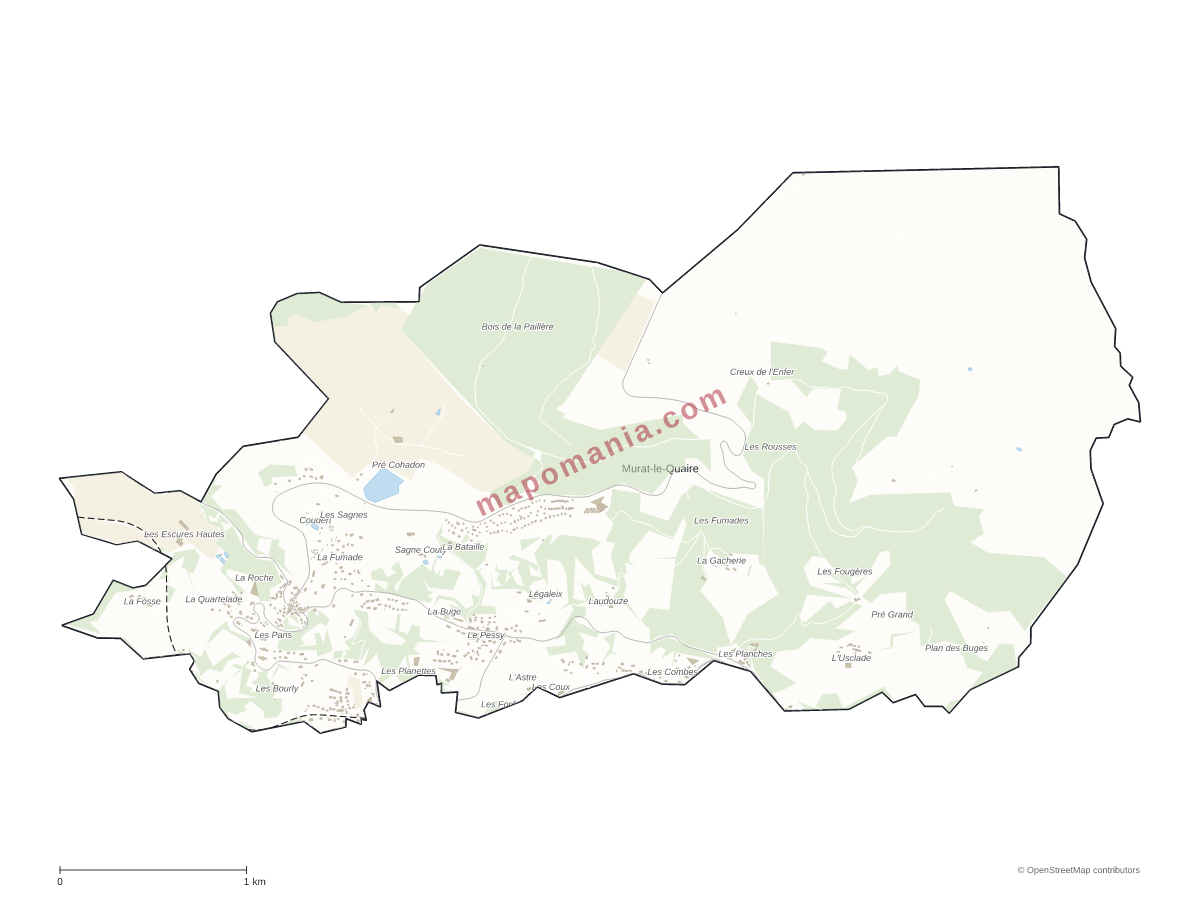 Carte de Murat-le-Quaire à personnaliser