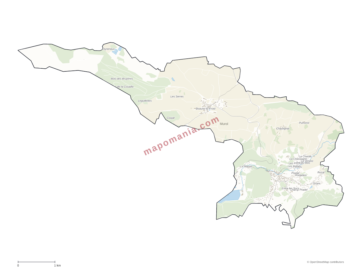 Carte de Murol à personnaliser