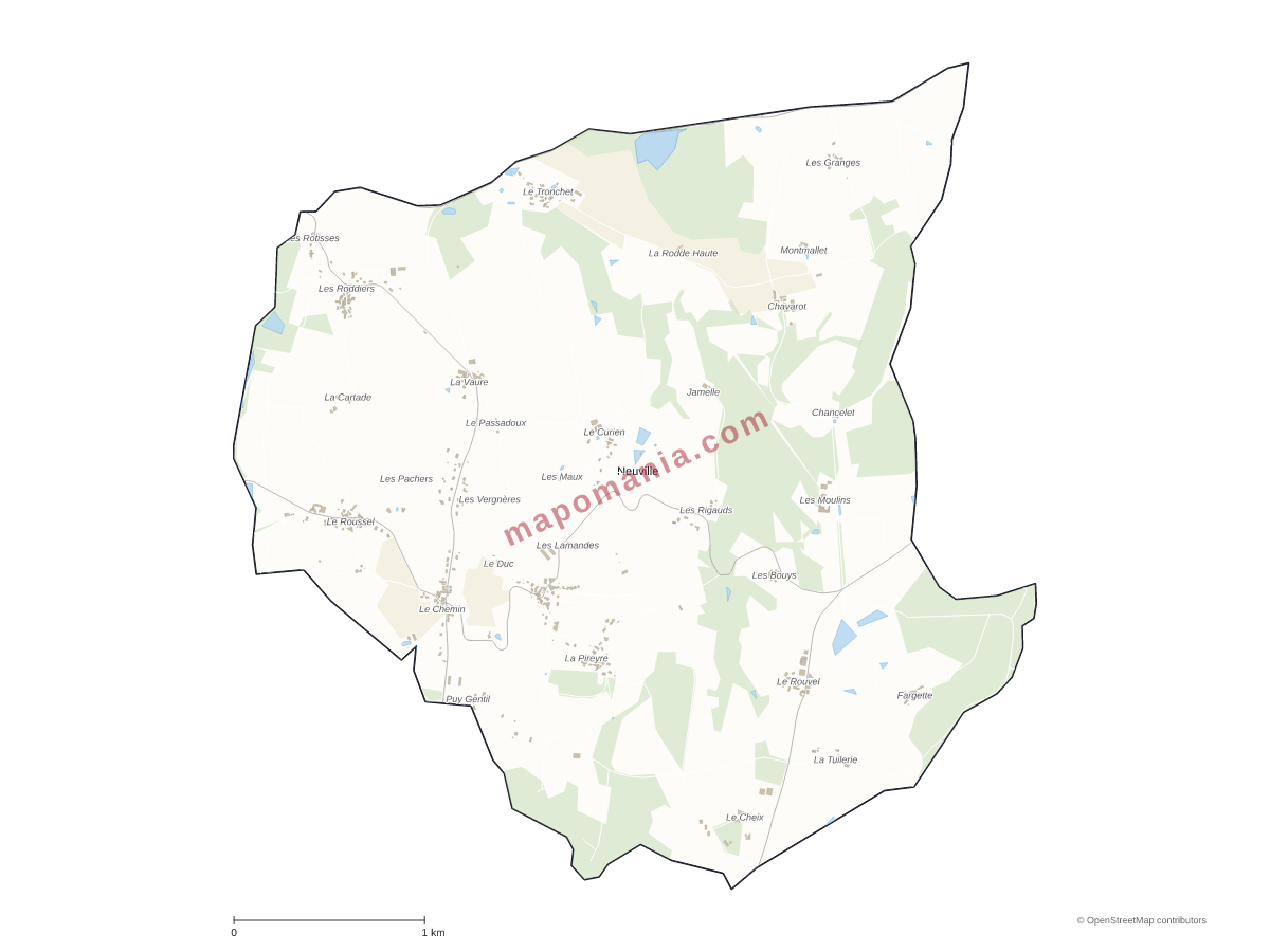 Carte de Neuville à personnaliser