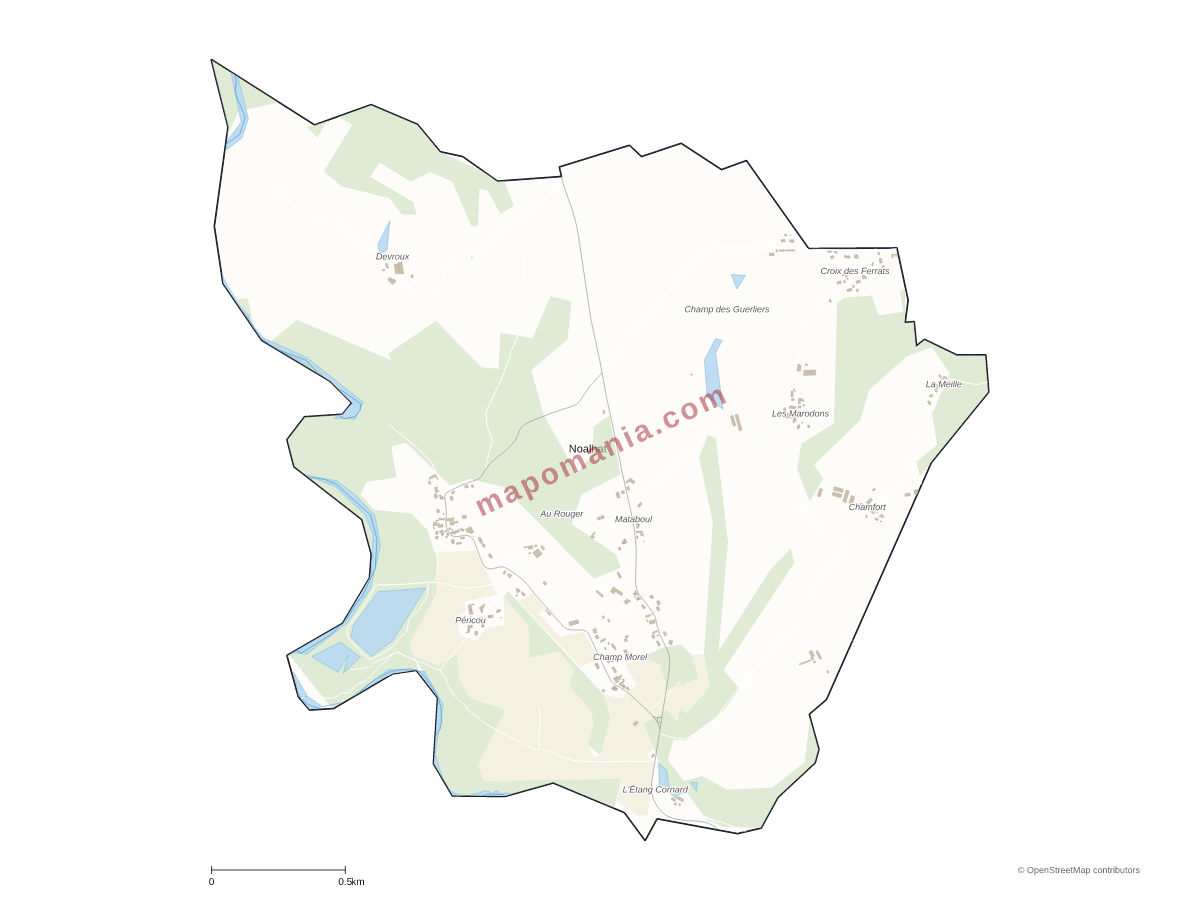 Carte de Noalhat à personnaliser