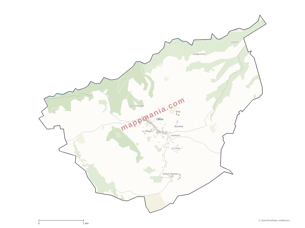 Carte de Olloix à personnaliser