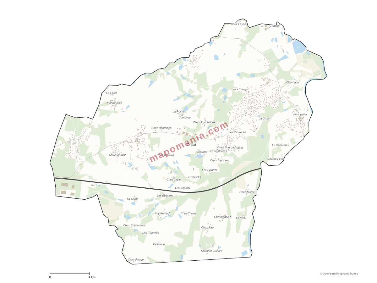 Carte de Orléat à personnaliser