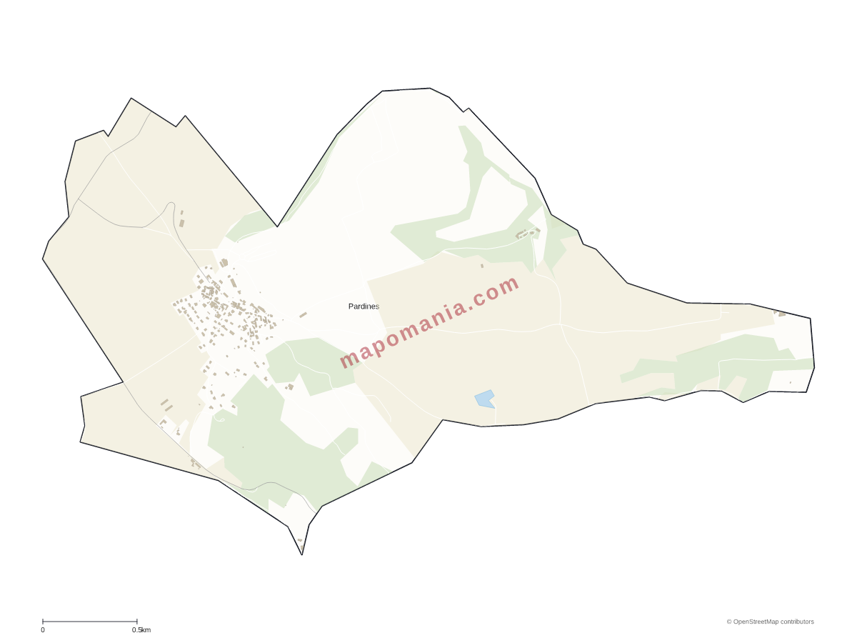 Carte de Pardines à personnaliser
