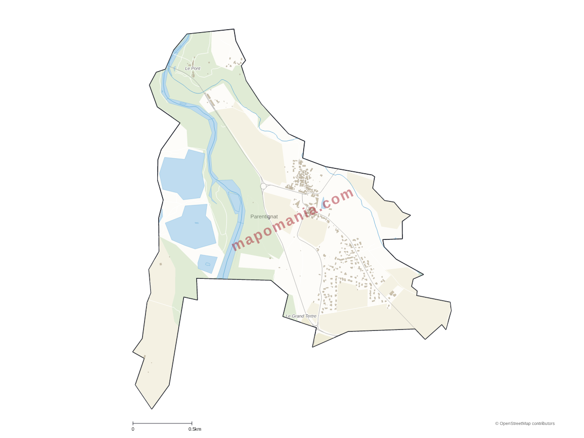 Carte de Parentignat à personnaliser
