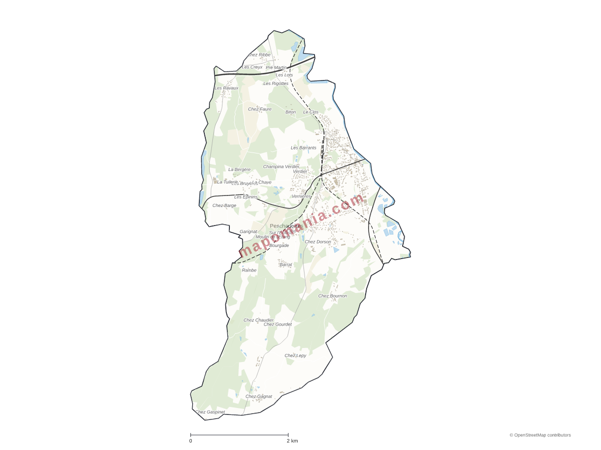Carte de Peschadoires à personnaliser