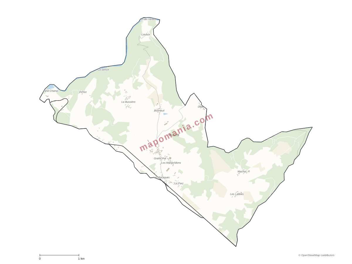 Carte de Pouzol à personnaliser