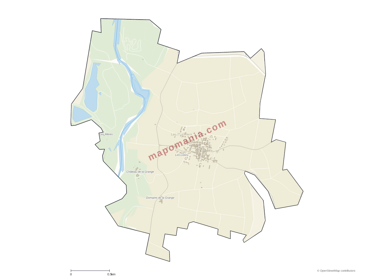 Carte de Les Pradeaux à personnaliser