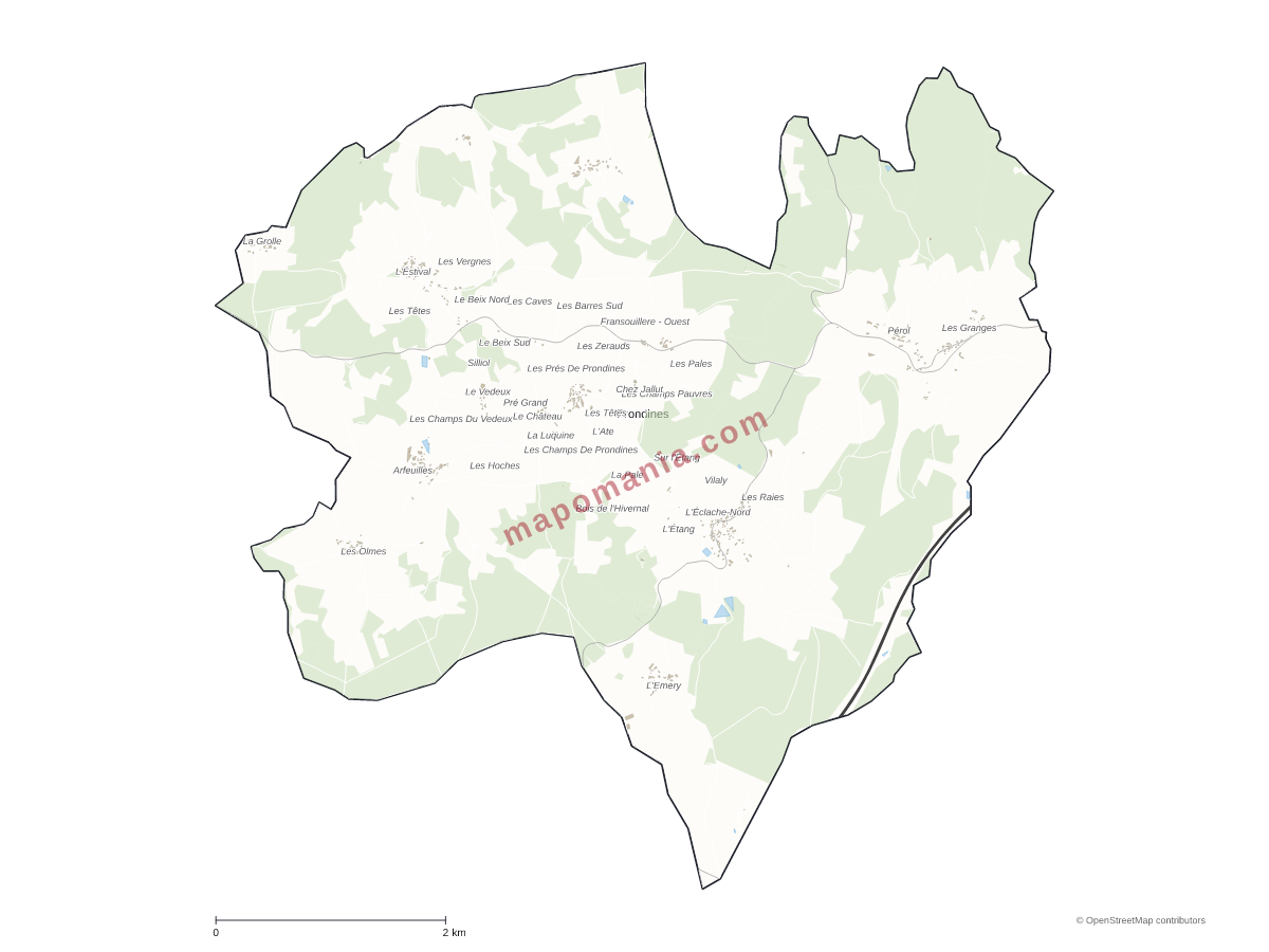 Carte de Prondines à personnaliser