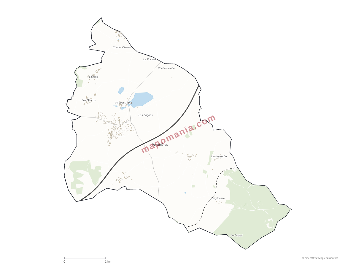 Carte de Pulvérières à personnaliser
