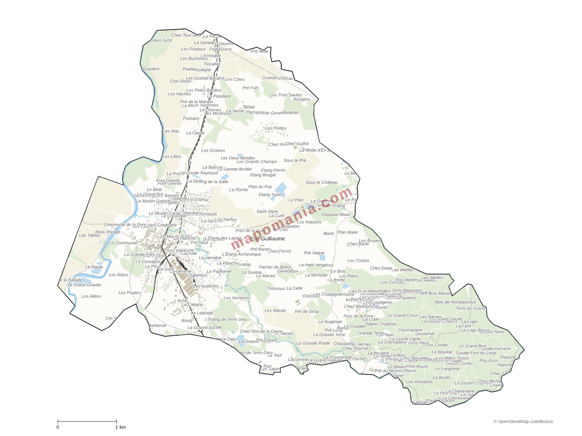 Carte de Puy-Guillaume à personnaliser