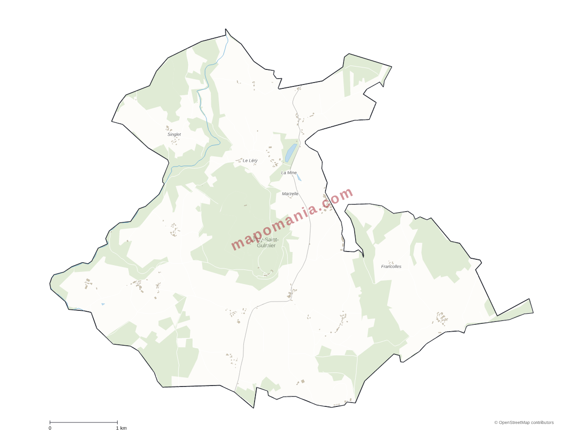Carte de Puy-Saint-Gulmier à personnaliser