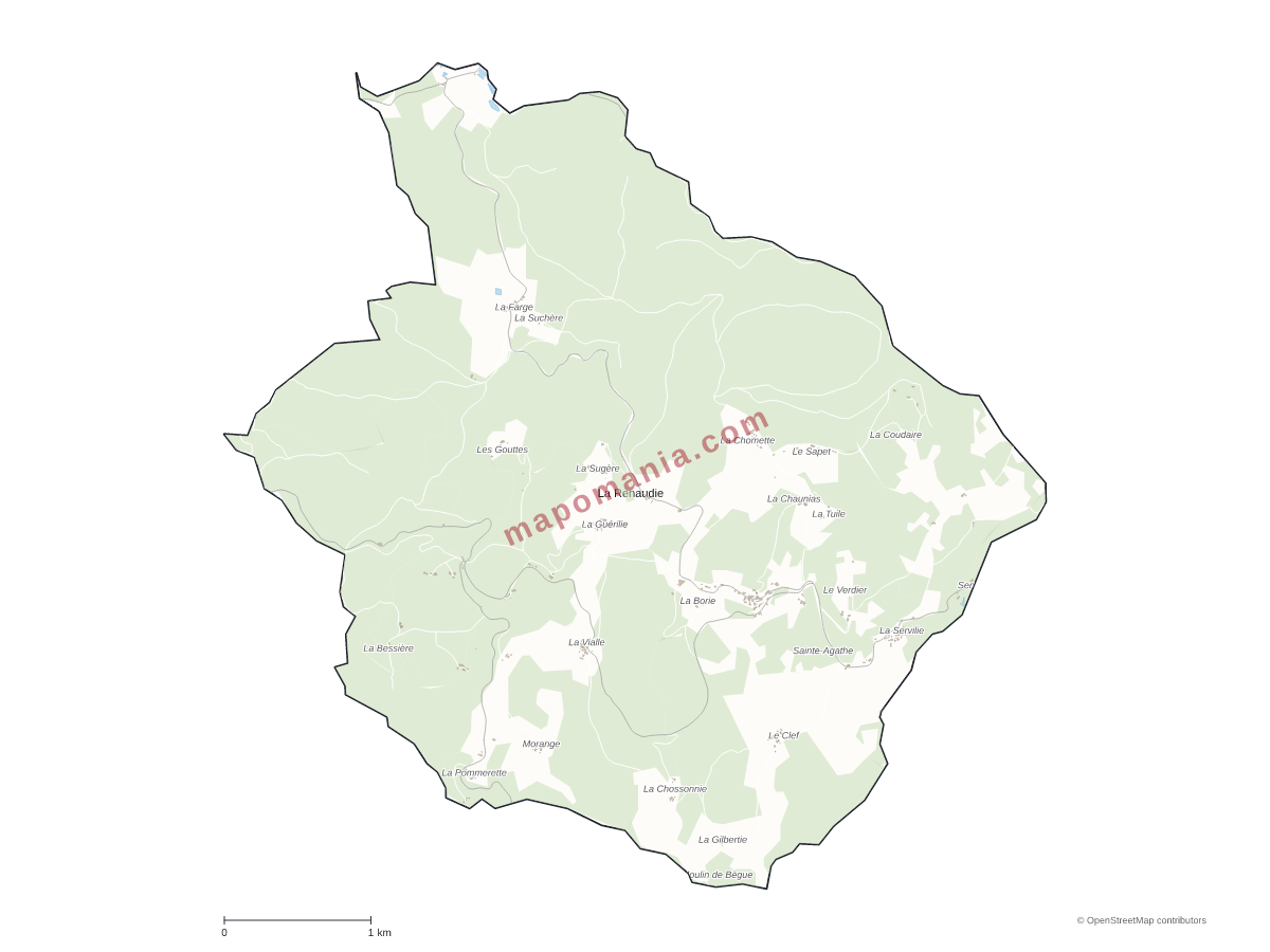 Carte de La Renaudie à personnaliser