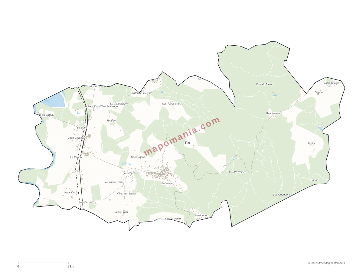 Carte de Ris à personnaliser