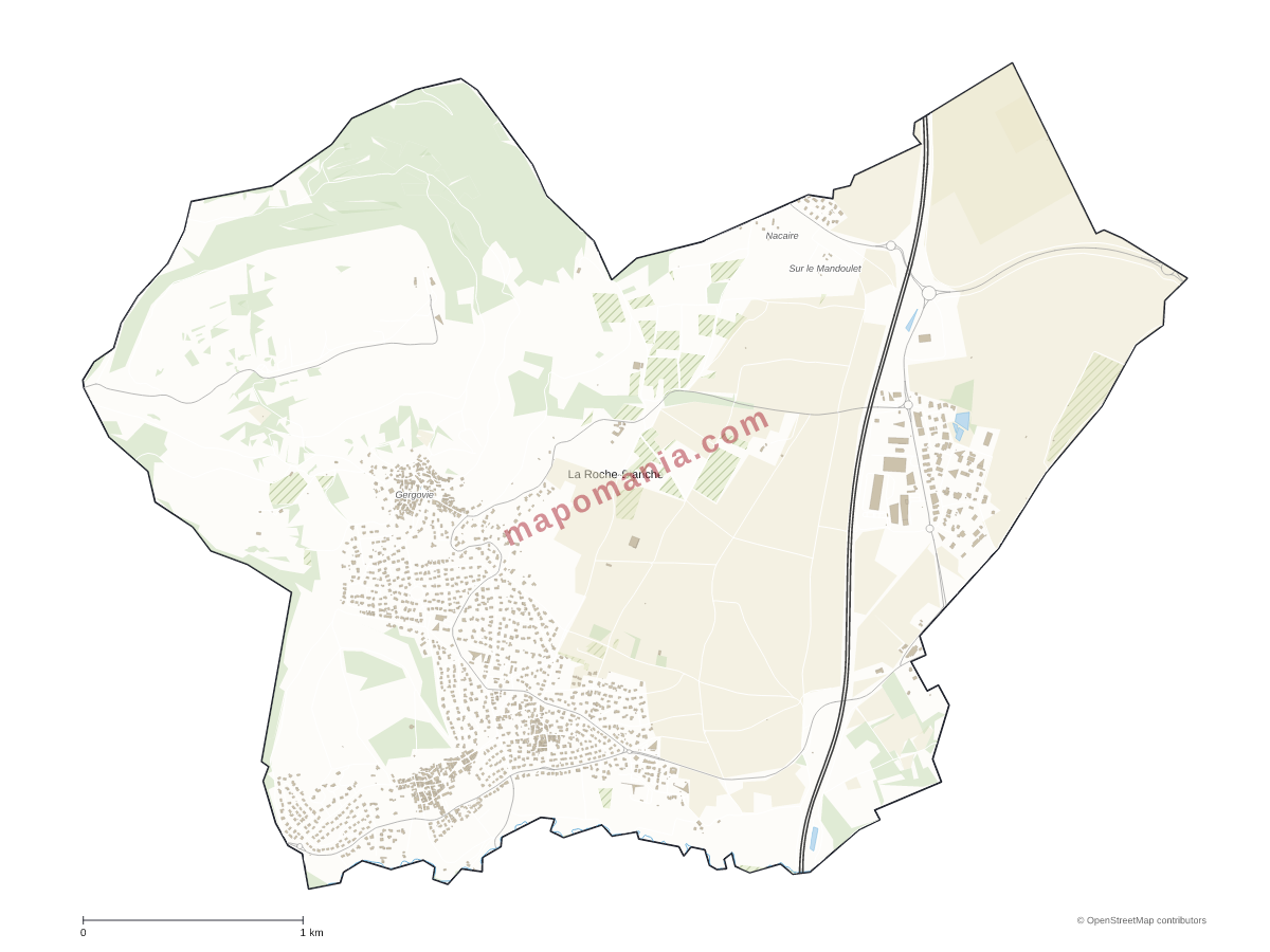 Carte de La Roche-Blanche à personnaliser