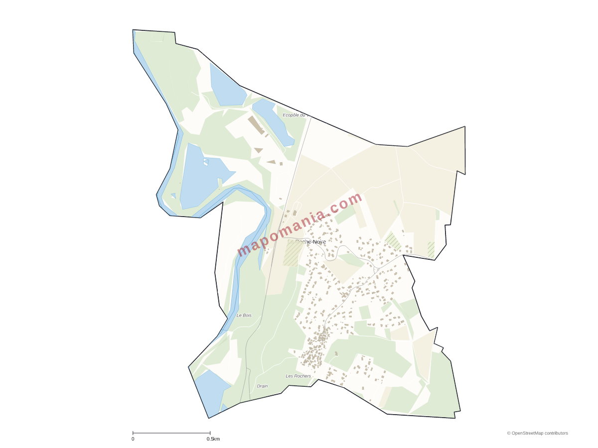 Carte de La Roche-Noire à personnaliser