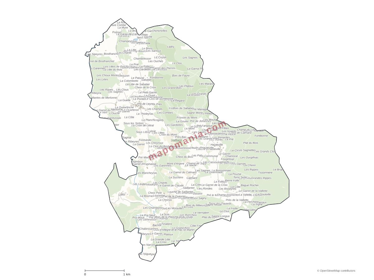 Carte de Saillant à personnaliser