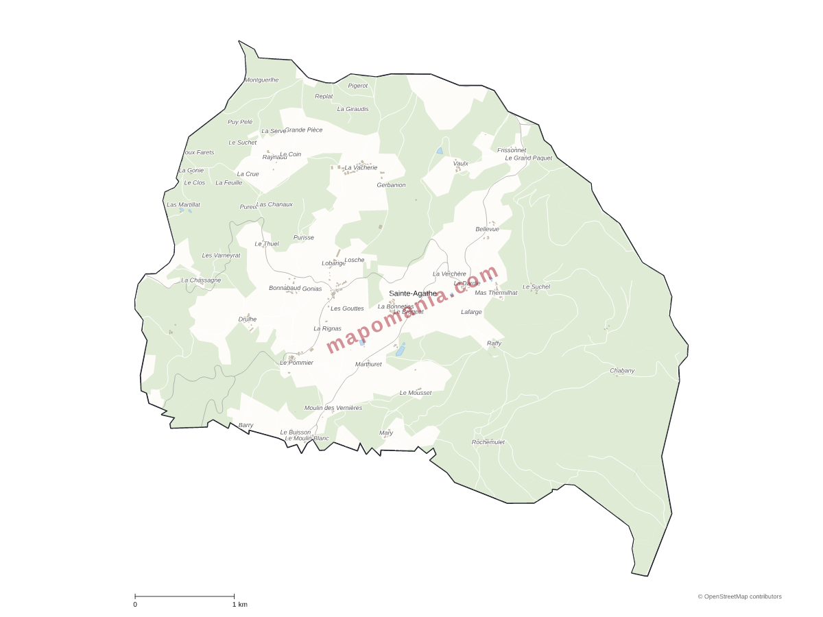 Carte de Sainte-Agathe à personnaliser