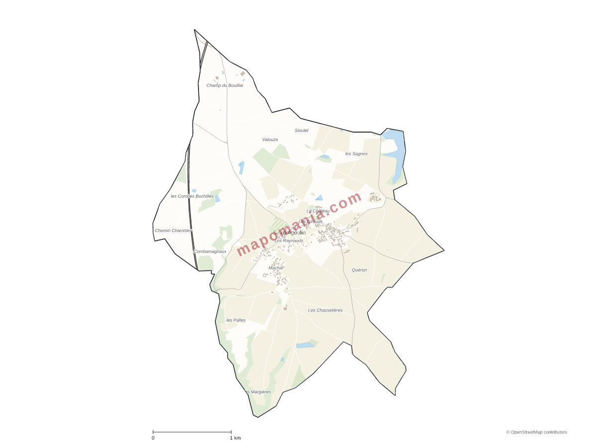 Carte de Saint-Agoulin à personnaliser