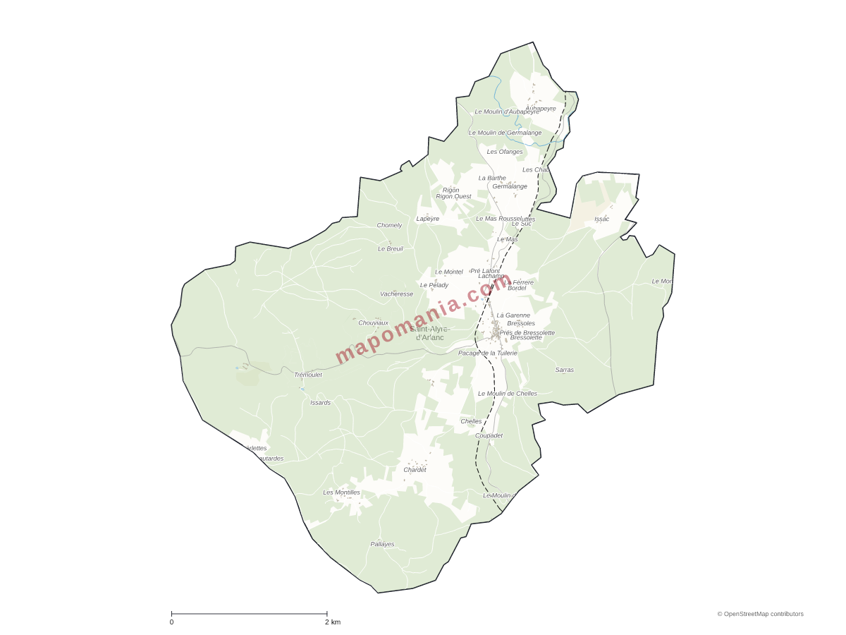 Carte de Saint-Alyre-d'Arlanc à personnaliser