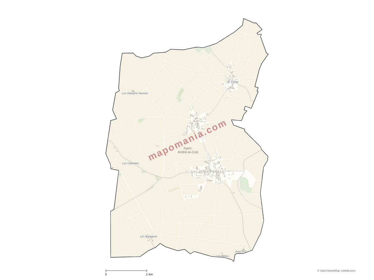 Carte de Saint-André-le-Coq à personnaliser