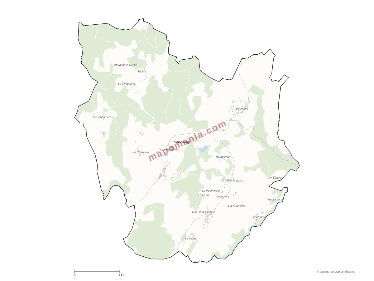 Carte de Saint-Angel à personnaliser