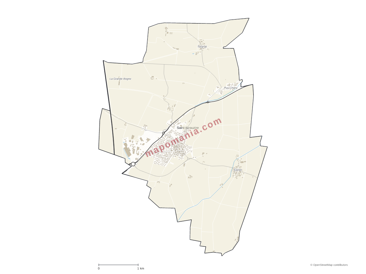 Carte de Saint-Beauzire à personnaliser