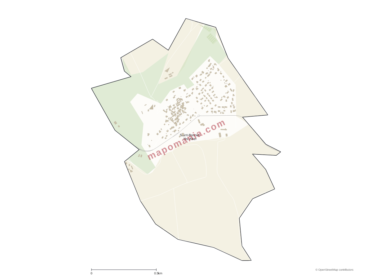 Carte de Saint-Bonnet-lès-Allier à personnaliser