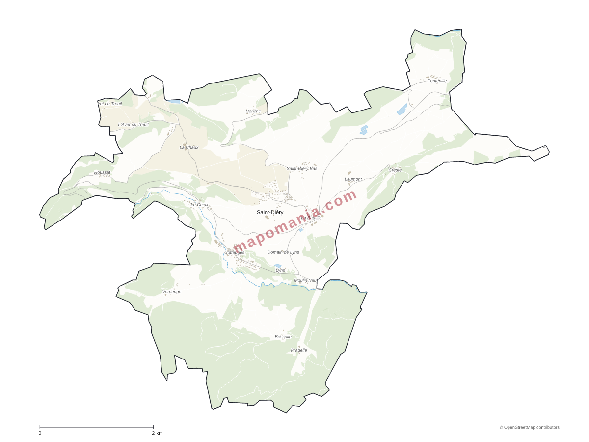 Carte de Saint-Diéry à personnaliser